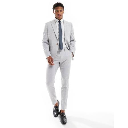 ASOS DESIGN - Nieuwe skinny pantalon in grijs met textuur van fijne arcering