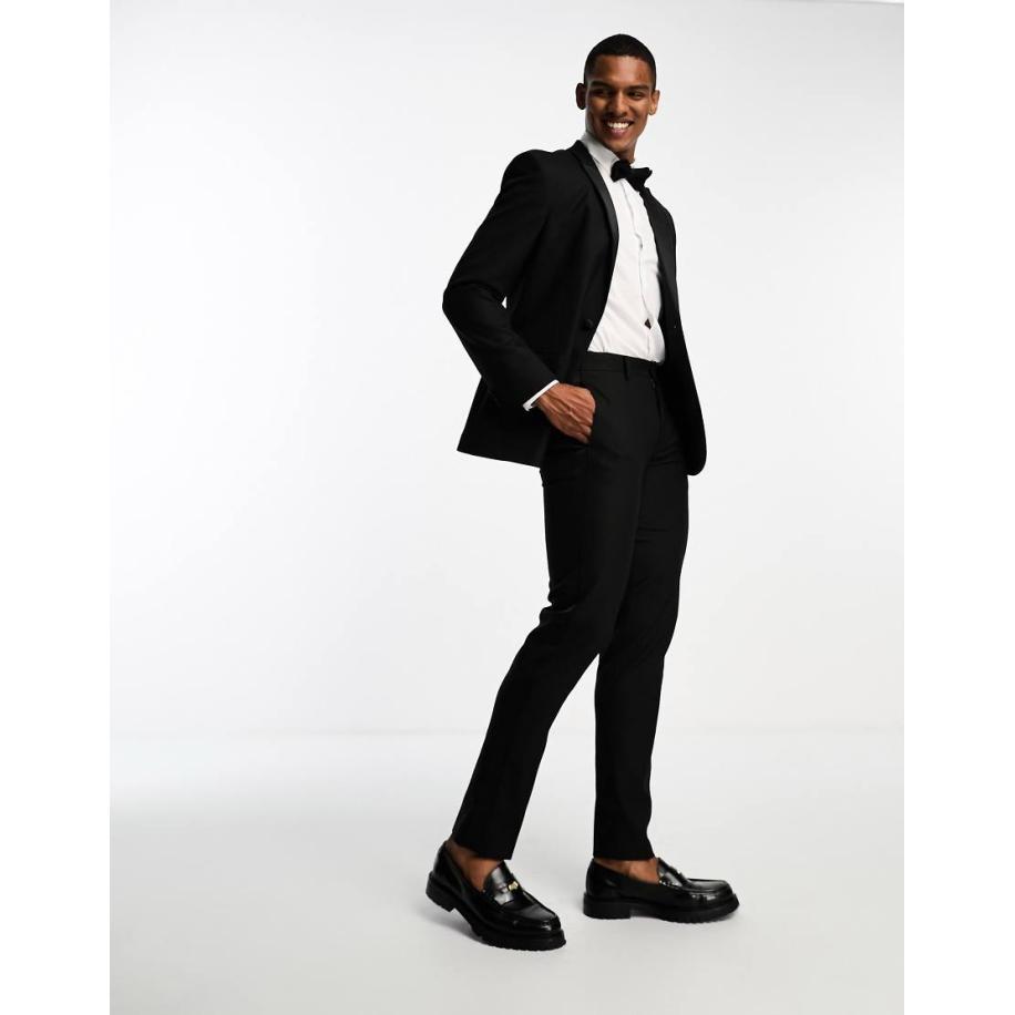 ASOS DESIGN - Smalle pantalon in zwart Zwart