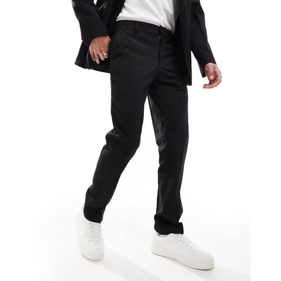 ASOS Design - Slim-fit pantalon in zwart Zwart
