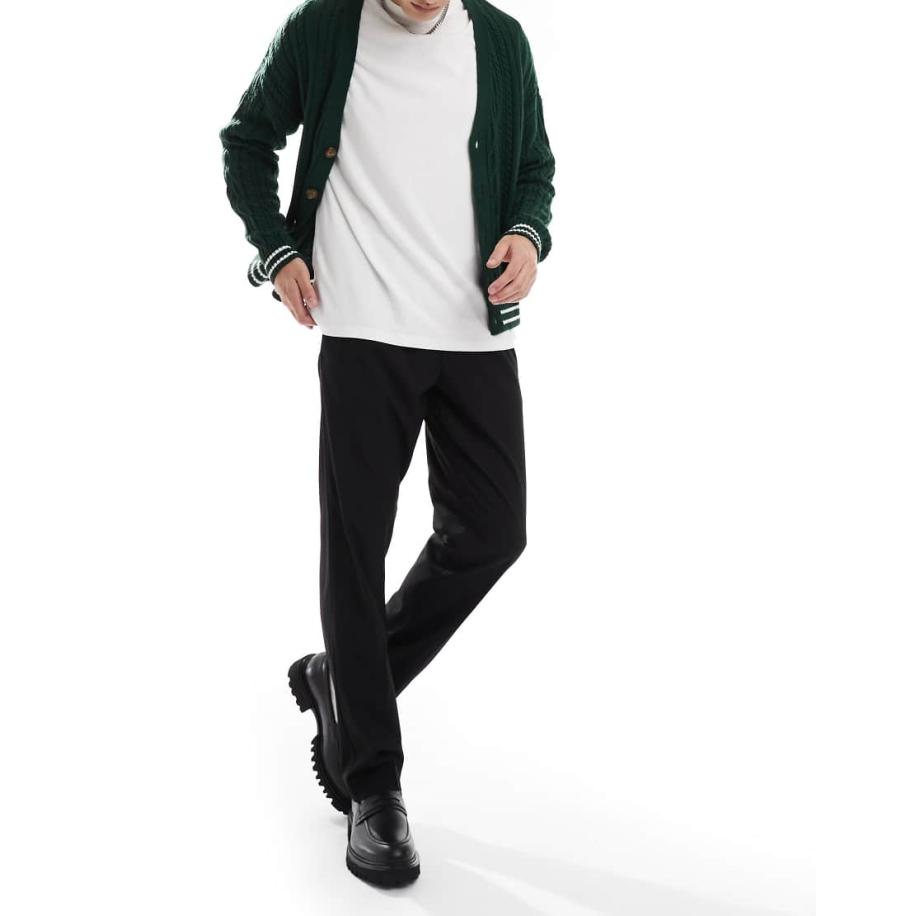 Jack & Jones - Nette losse toelopende broek met trekkoord in zwart Zwart