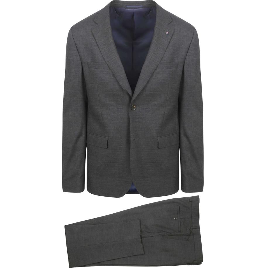 Suitable Strato Toulon Kostuum Wol Antraciet Grijs