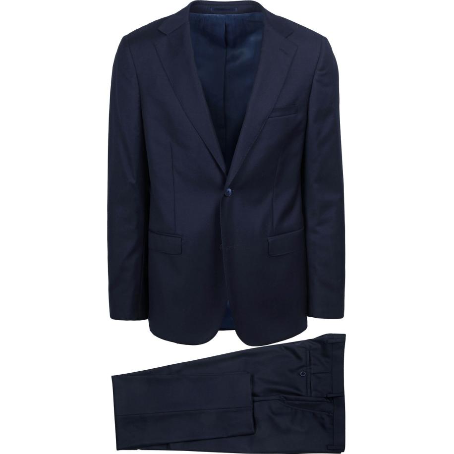 Suitable Kostuum Wol Navy Blauw