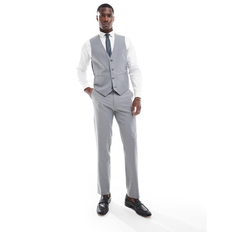 ASOS DESIGN - Smalle pantalon in grijs Grijs