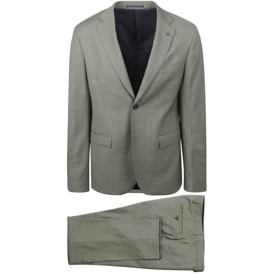Suitable Toulon Kostuum Wol Groen Groen