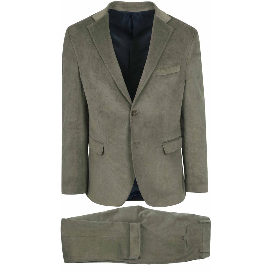 Suitable Corduroy Kostuum Groen Groen