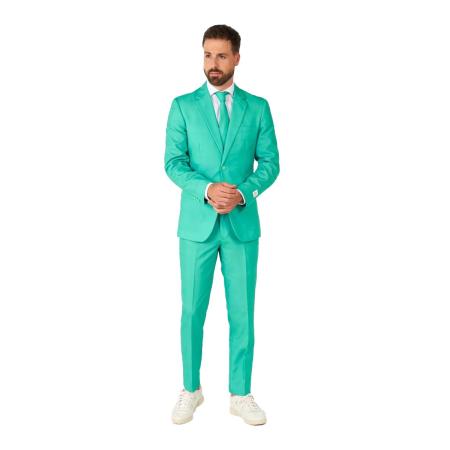 OppoSuits Trendy Turquoise Kostuum