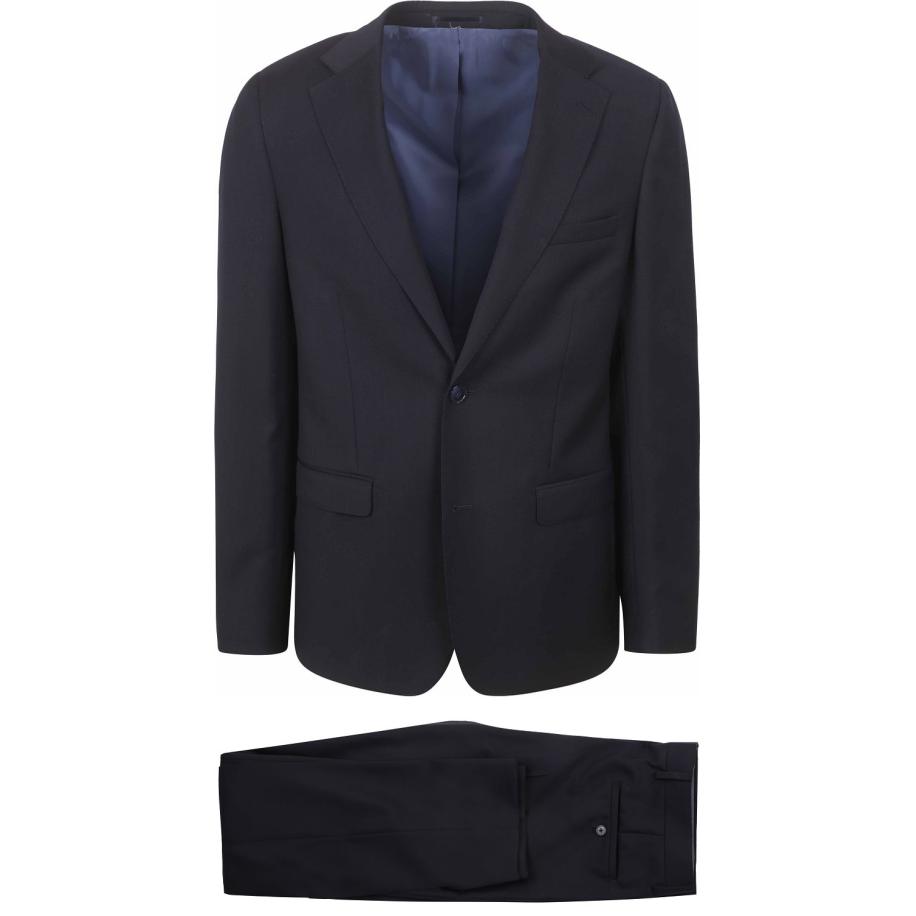 Suitable Structure Kostuum Wol Navy Blauw