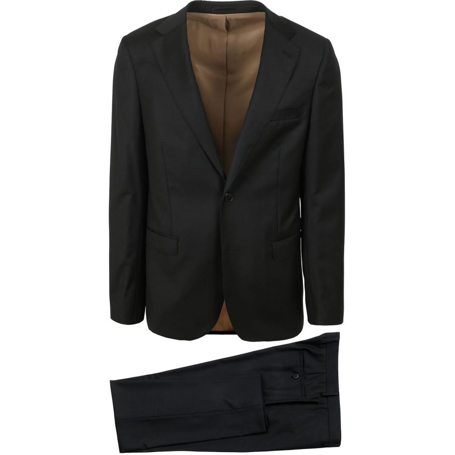 Suitable Kostuum Wol Uni Zwart Zwart