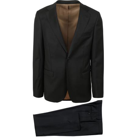 Suitable Kostuum Wol Uni Zwart