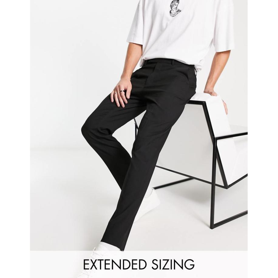 ASOS DESIGN - Smalle pantalon in zwart Zwart