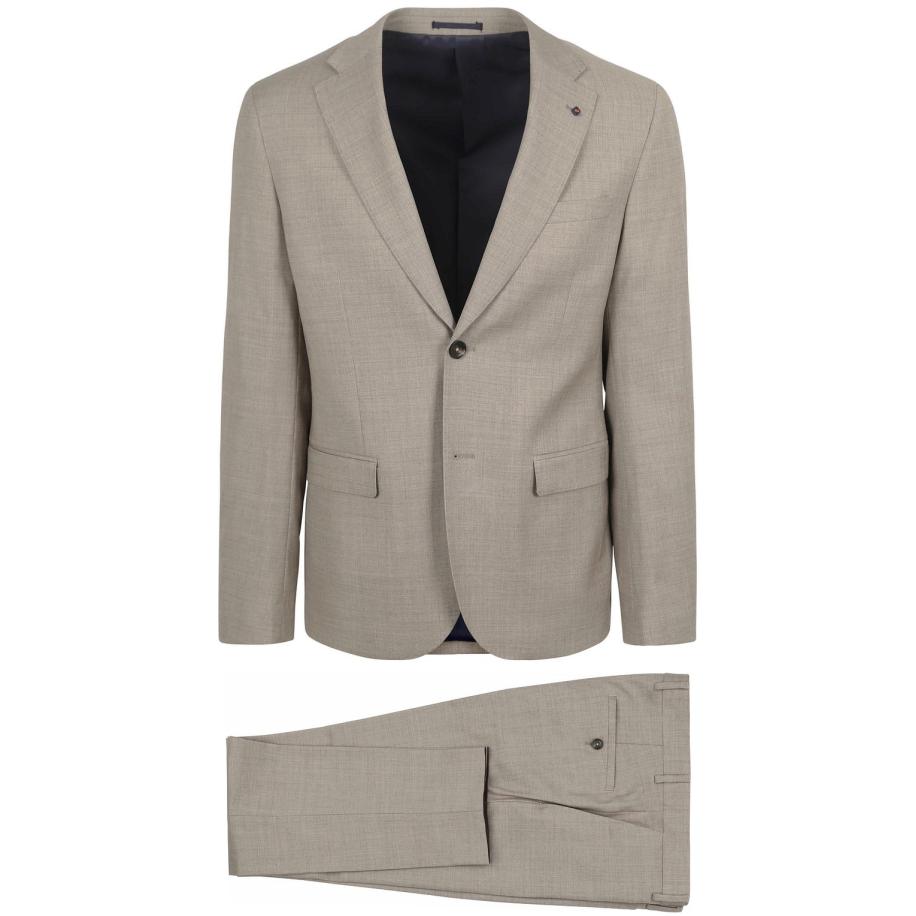Suitable Toulon Kostuum Wol Greige Grijs