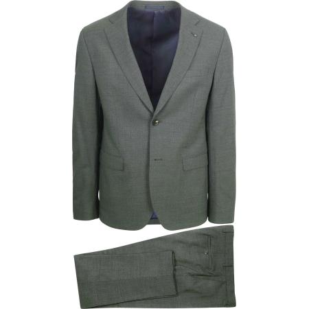 Suitable Toulon Kostuum Wol Olijfgroen