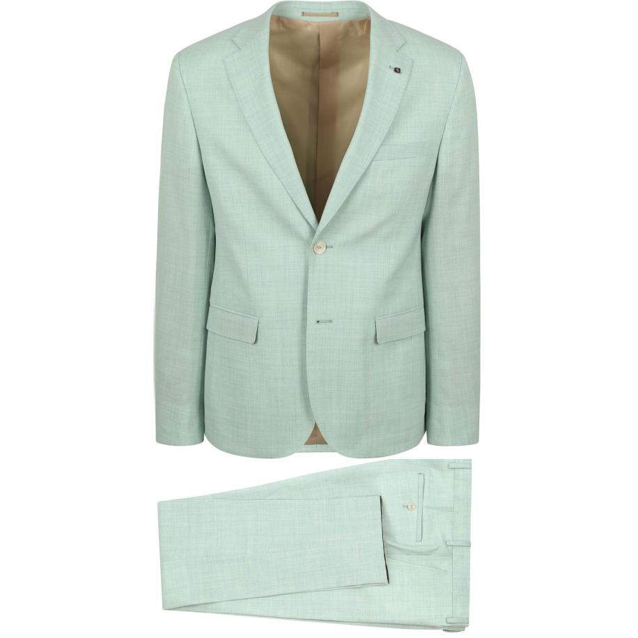 Suitable Toulon Kostuum Wol Surf Groen Groen