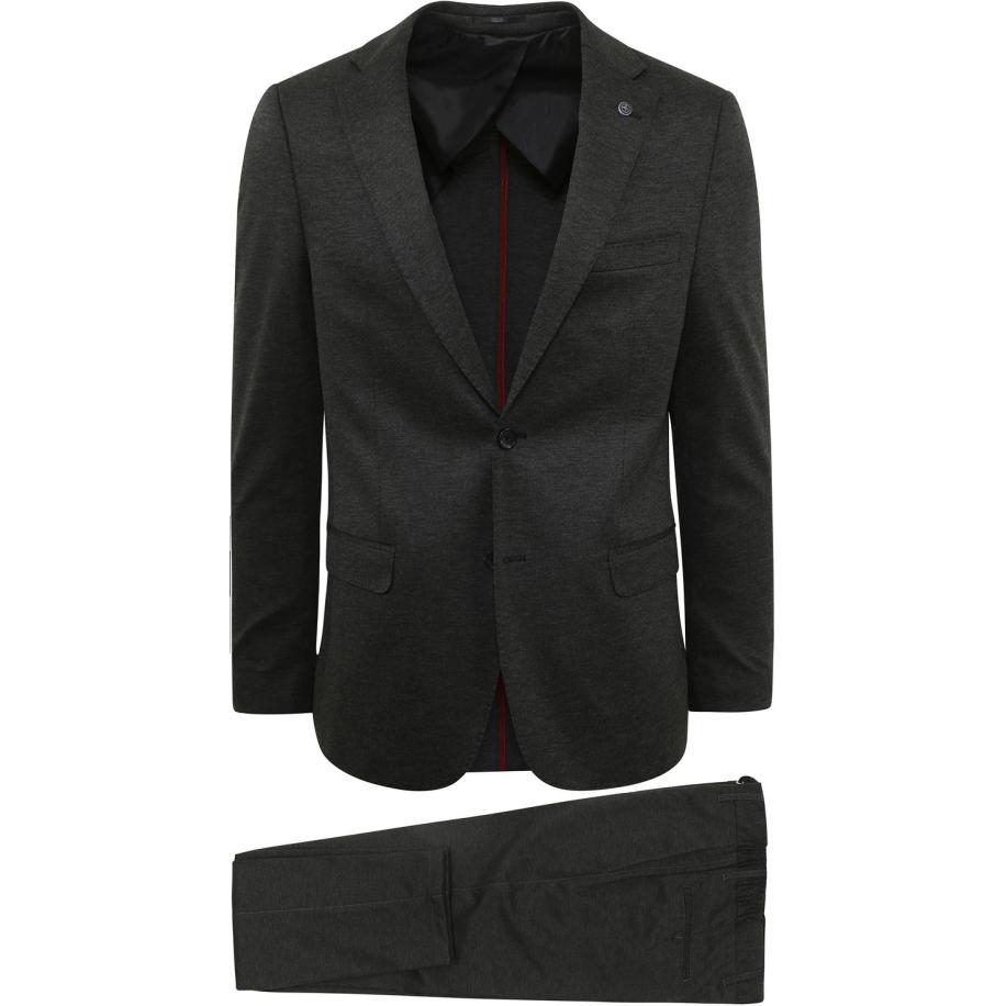 Suitable Kostuum Albatros Melange Antraciet Grijs