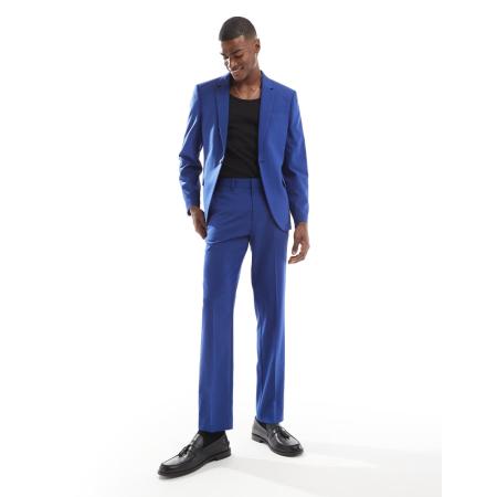 ASOS DESIGN - Slim-fit cropped pantalon in blauw