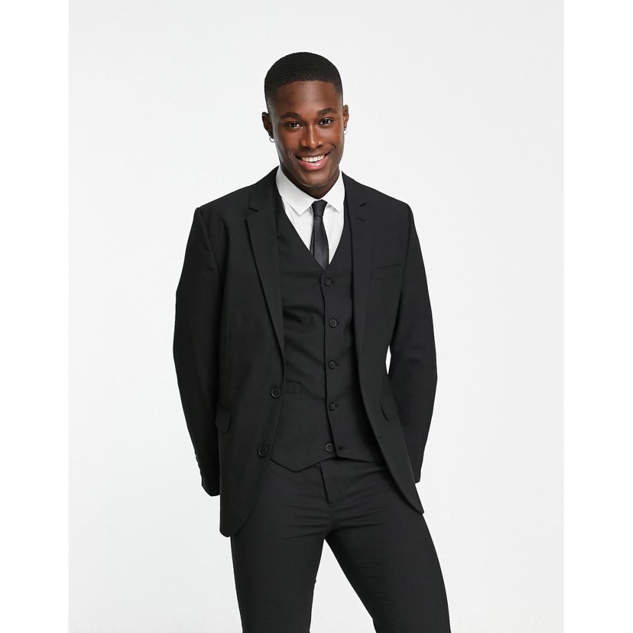 ASOS DESIGN - Skinny colbert in zwart Zwart