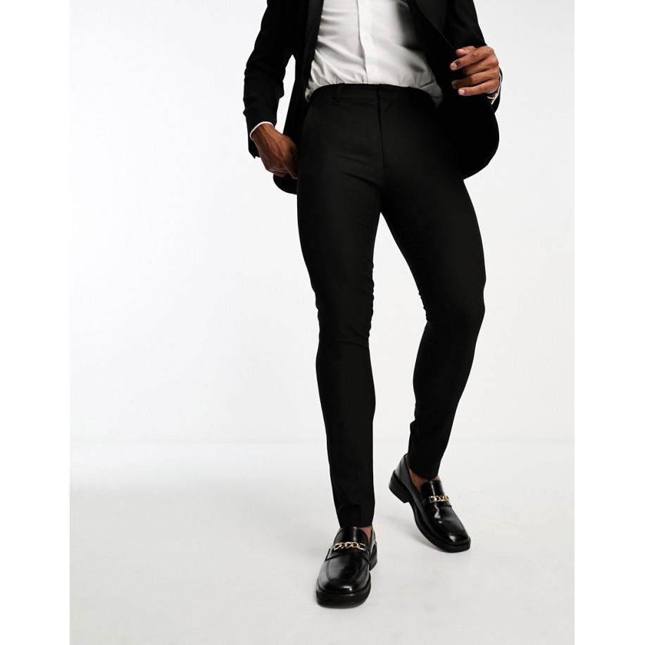 ASOS Design - Skinny smokingpantalon in zwart Zwart