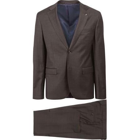 Suitable Kostuum Strato Wol Bruin