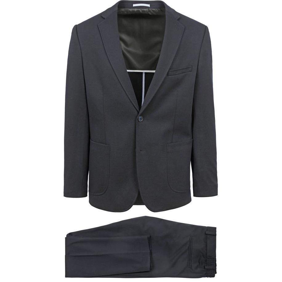 Suitable Jersey Suit Navy Blauw
