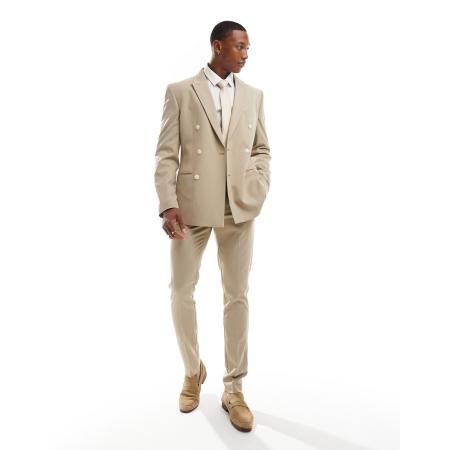 ASOS DESIGN - Skinny pantalon in stone-Neutraal