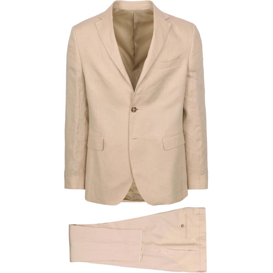 Suitable Linnen Suit Ecru Bruin