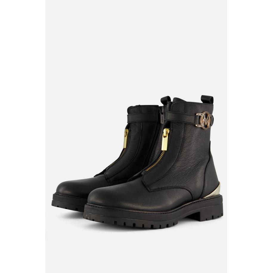 Mexx Rosie Roos Enkellaarsjes zwart Leer Zwart