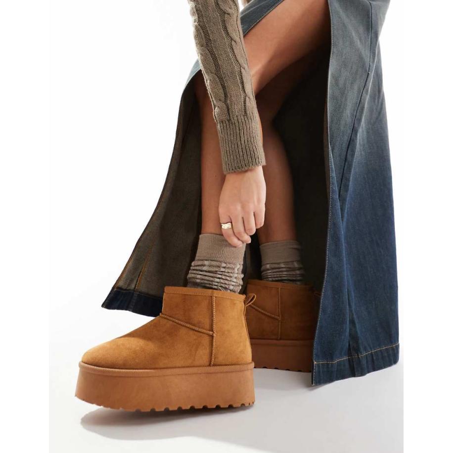 SEQWL Minilaarzen met plateauzool in lichtbruin-Neutraal Multicolor