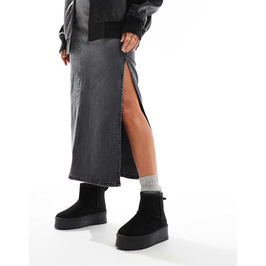 SEQWL Laarzen met plateauzool in zwart Zwart