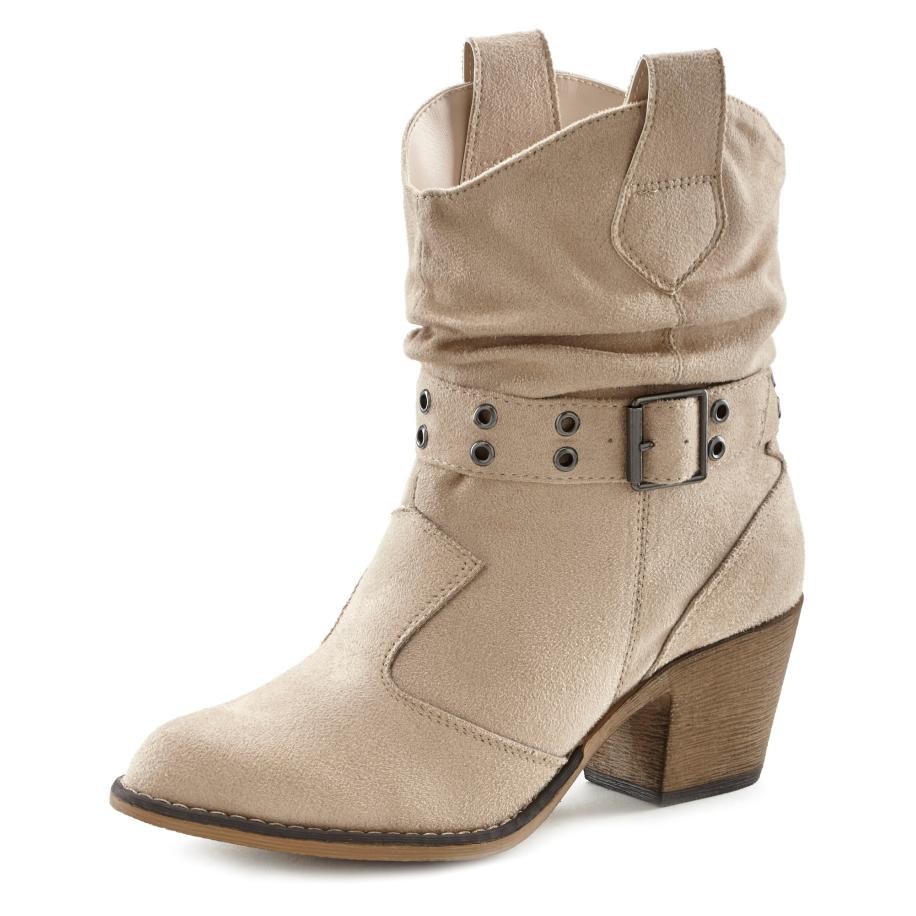 Lascana LASCANA Cowboylaarzen beige -