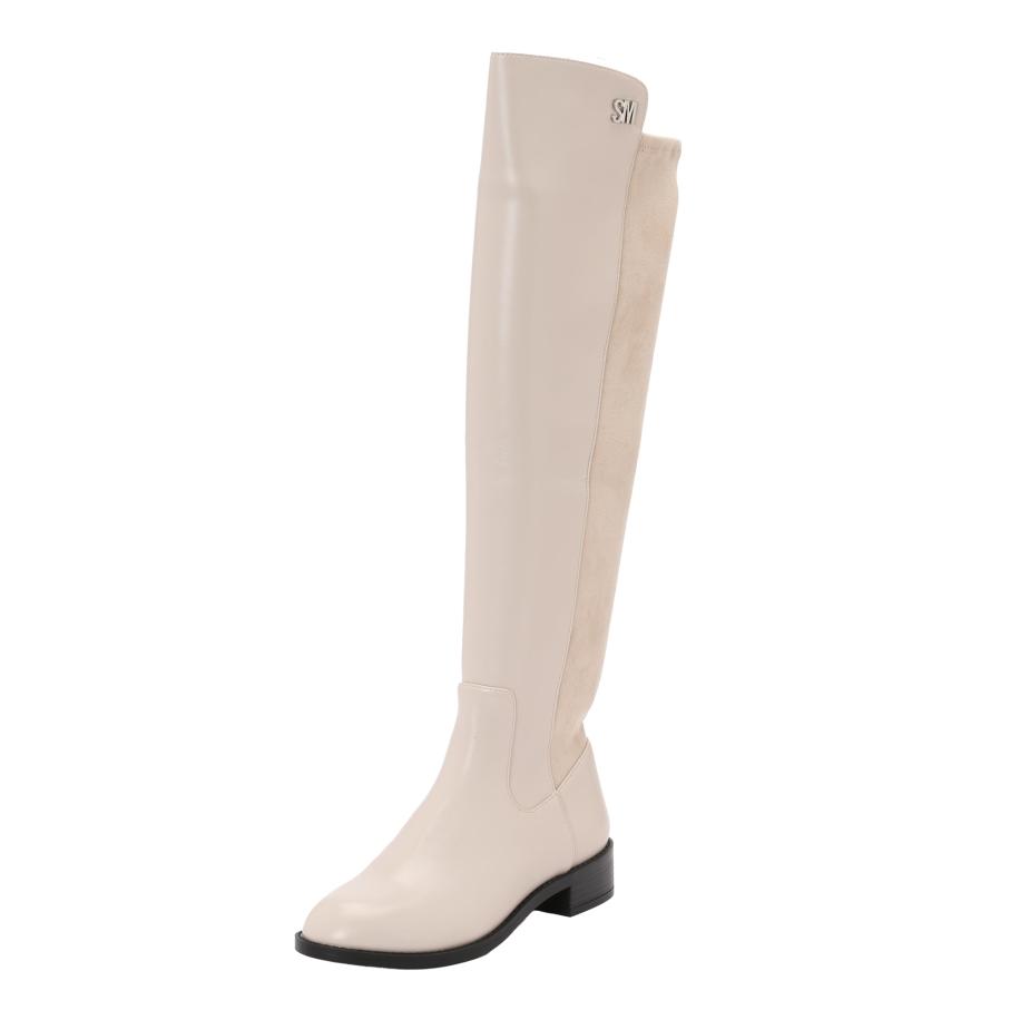 Steve Madden STEVE MADDEN Overknee laarzen Xcursion crème -