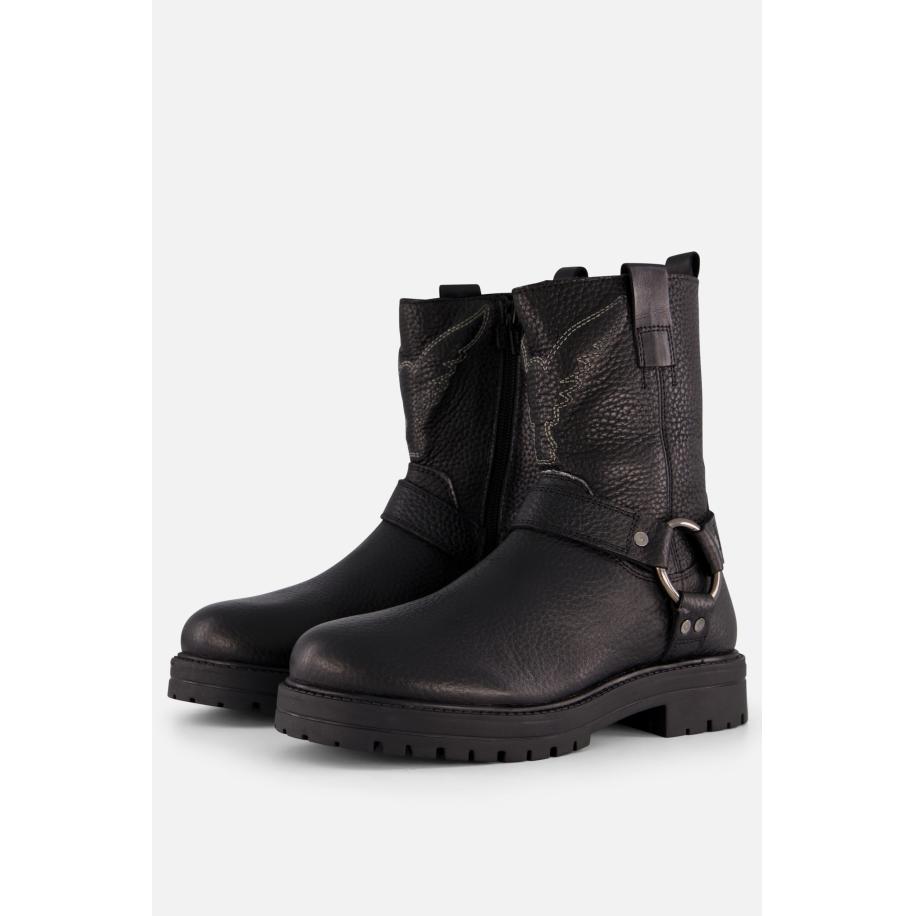 Vingino Carice Biker boots zwart Leer Zwart