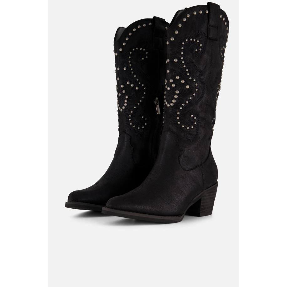 Ann Rocks Cowboylaarzen zwart Pu Zwart