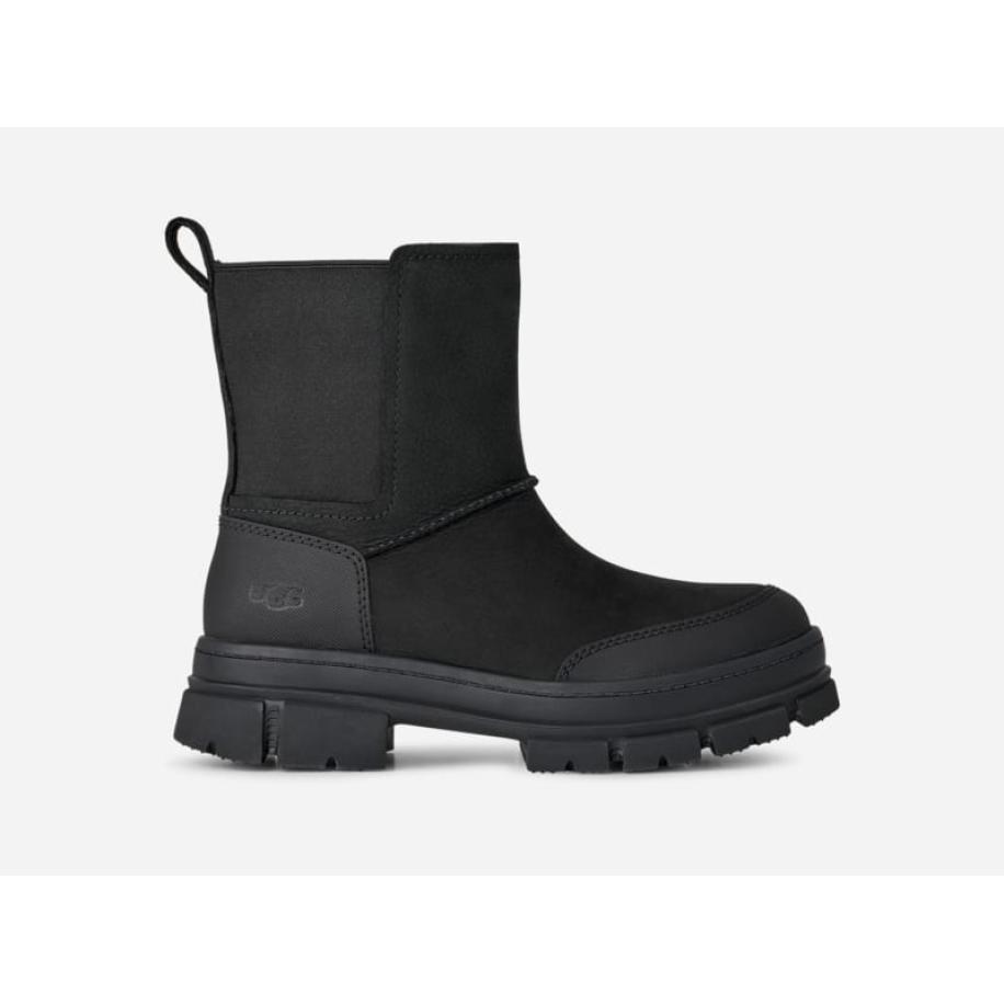 UGG® Ashton Weatherized Chelsea Boot in Black, Maat 36, Leder Zwart
