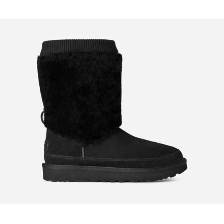 UGG® Classic Short Posy Boot in Black, Maat 39, Suede