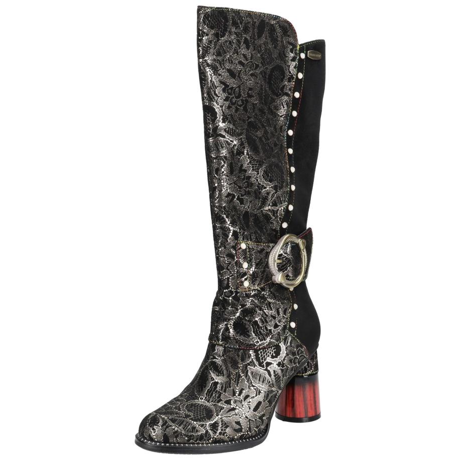 Laura Vita Laura Vita Laarzen zwart / zilver -