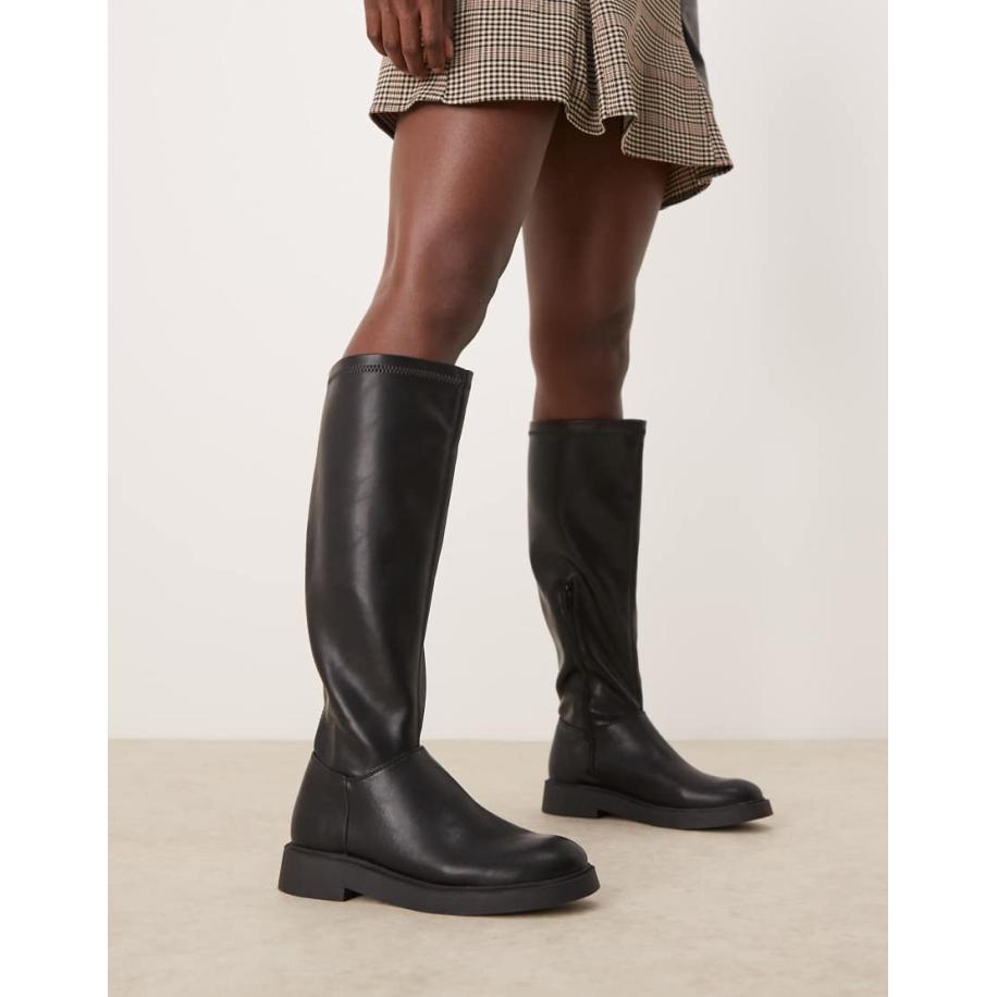 New Look Rijlaarzen van elastische PU in zwart Zwart