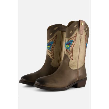 Develab Cowboylaarzen groen Leer