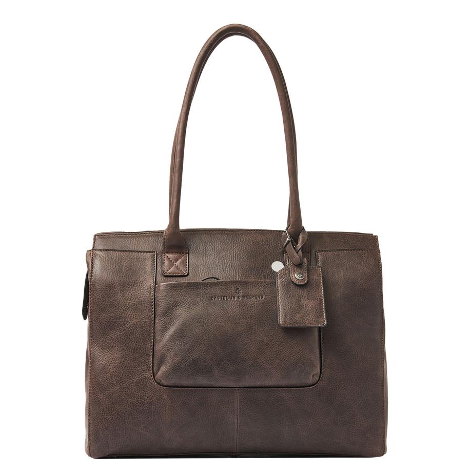 Castelijn & Beerens Aurellé Laptopbag Shopper RFID 15.6 mocca Bruin