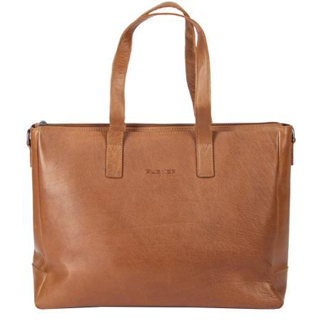 Plevier Agaat Shopper 15.6 cognac
