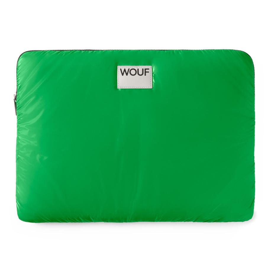 Wouf Wouf Laptoptas Glossy neongroen -