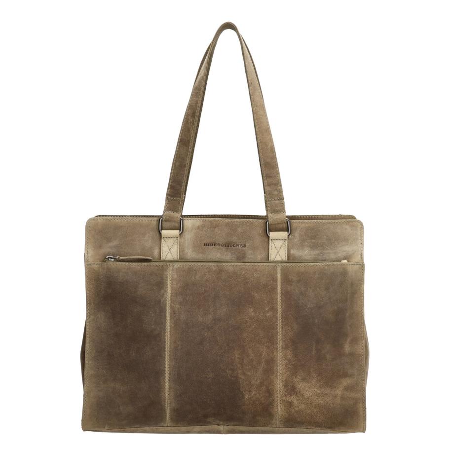 Hide & Stitches Idaho Eclipse Laptoptas donkerzand Bruin