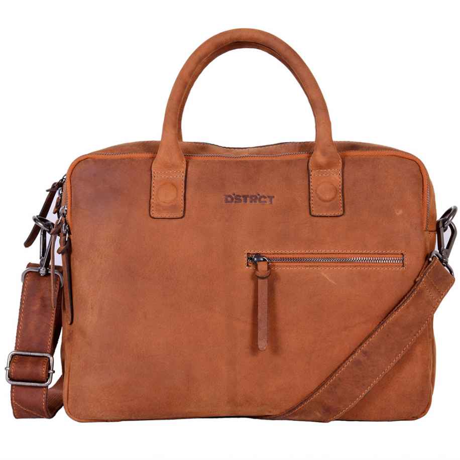 DSTRCT Wall Street Workingbag 14 cognac Bruin
