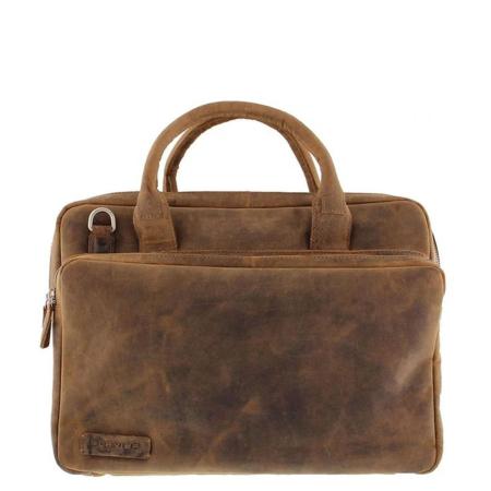 Plevier Retro Galileo Laptoptas 3 vaks 15.6 bruin