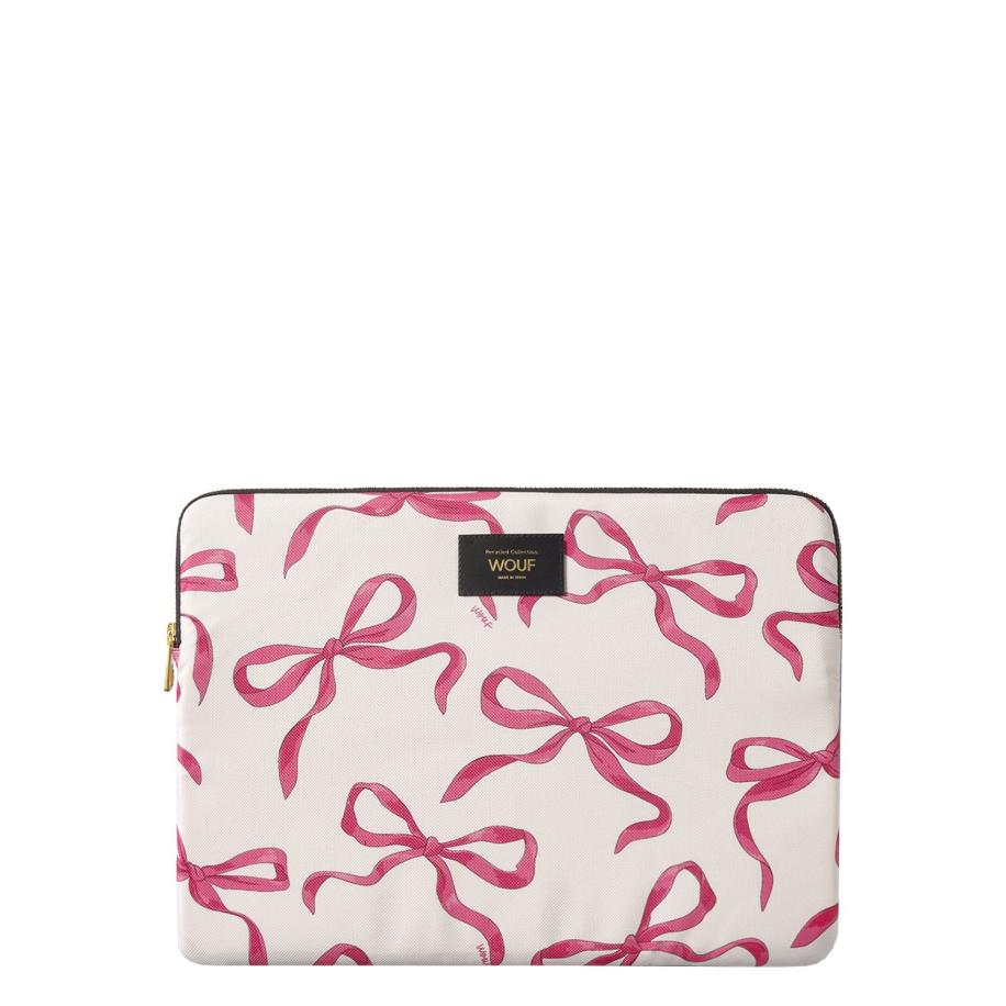 Wouf Laptoptas pink / wit Wit