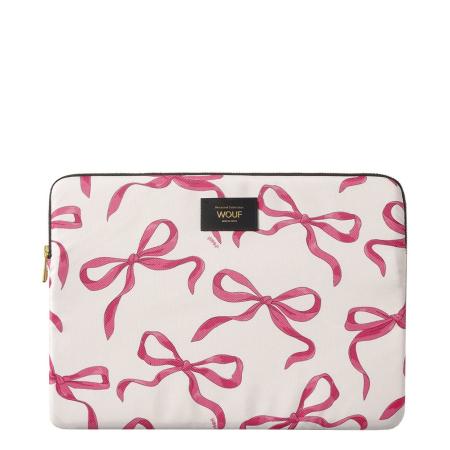 Wouf Wouf Laptoptas pink / wit