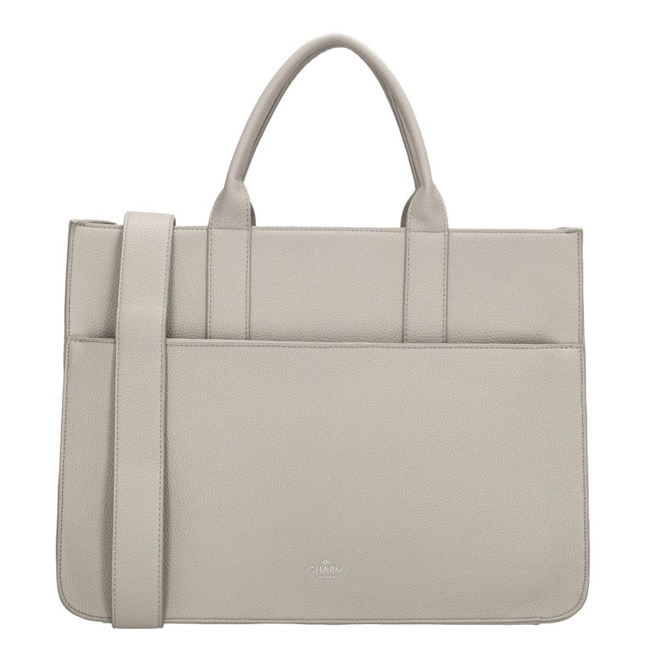 Charm London Princeton Laptopbag lightgrey Grijs