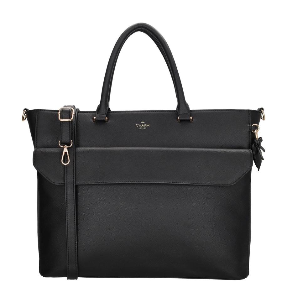 Charm London Cambridge Laptopbag black Zwart
