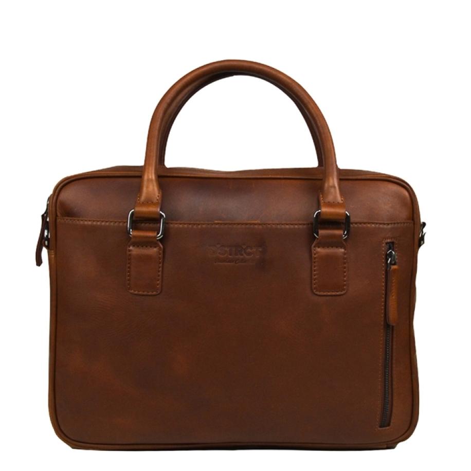 DSTRCT Premium Collection Laptopbag 14 cognac Bruin