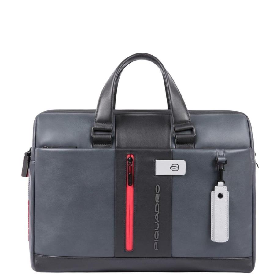 Piquadro Urban Computer Portfolio Briefcase with iPad Compartment grey / black Grijs