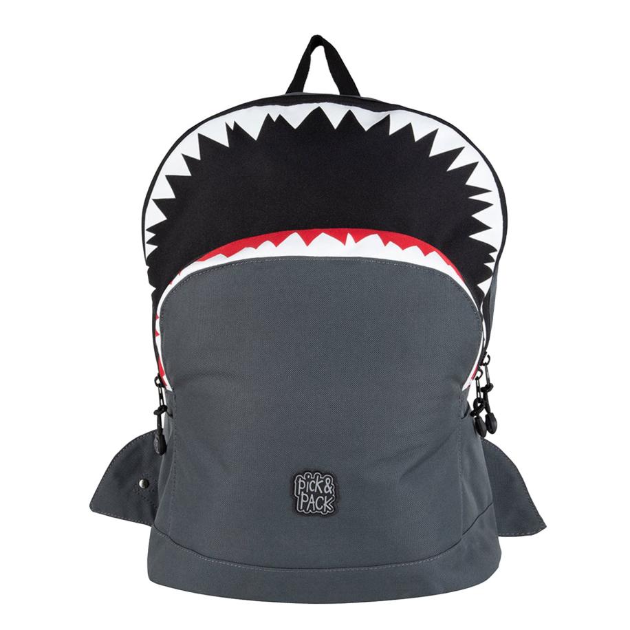 Pick & Pack Shark Shape Backpack L anthracite Grijs
